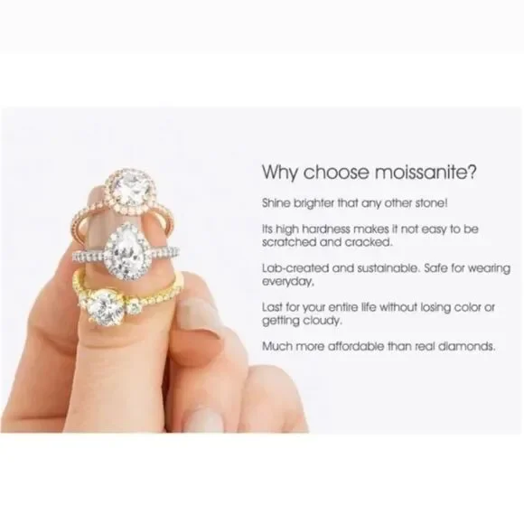 Certified 2ct VVS1 Moissanite Luxury Stud Earrings UNISEX - Picture 8 of 10